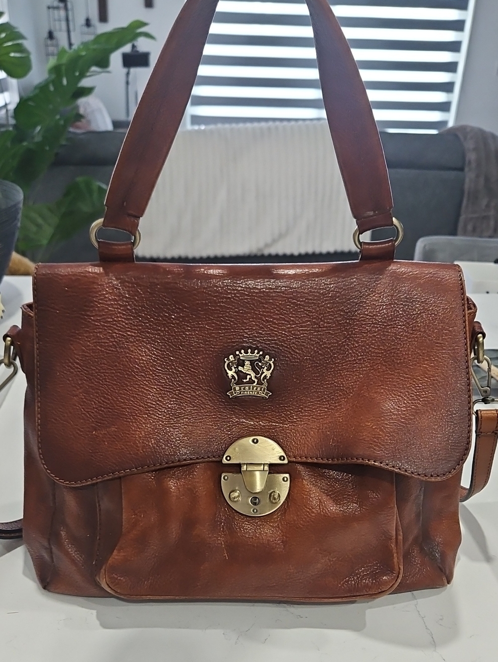 Pratezi Firenze - Brown Leather Satchel Handbag